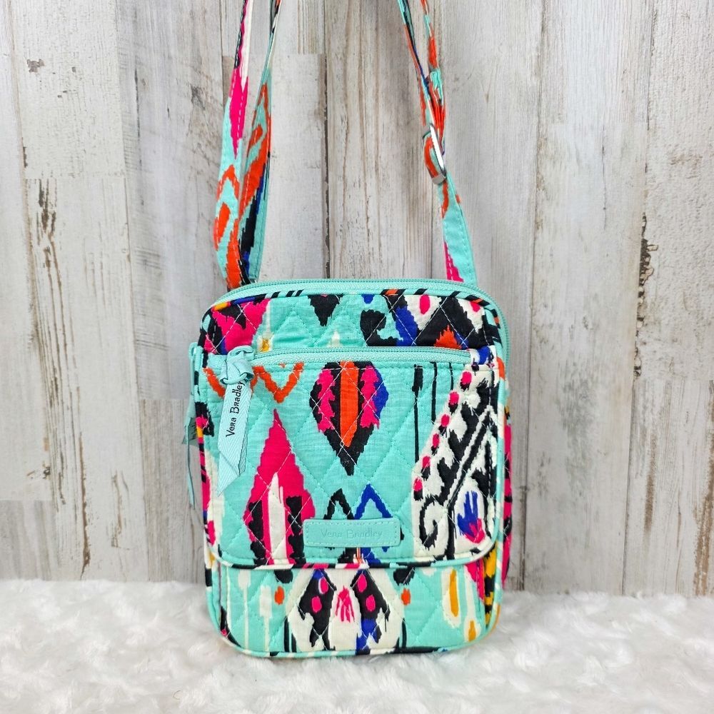 Vera Bradley Pueblo Aztec Mini Hipster Crossbody Bag Purse Teal